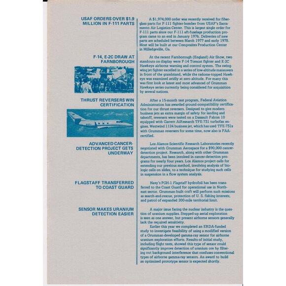 Grumman Aerospace Update Vol. 12 No. 4 (c.1978) NASA Space Shuttle + More! - Picture 2 of 2